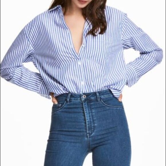 H&M Tops - ✨HP✨H&M Longsleeve Button-down Cotton Shirt✨